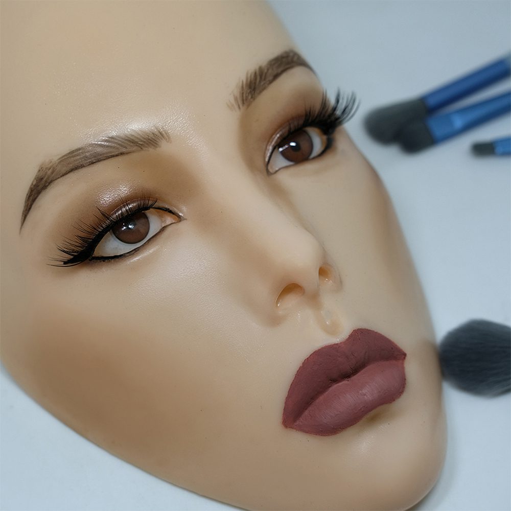 3D makeup Practice Face Board, Silicone Makeup Mannequin Face, Reusable  Beginner Practice Eye Makeup Face, Eye Fake Silicone, Makeup Artist Full  Face